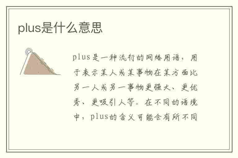 plus是什么意思(plus是什么意思中文)